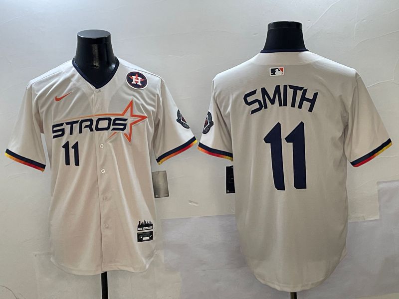 Men Houston Astros #11 Smith Cream three generations Joint Name Nike 2025 MLB Jersey style 4173